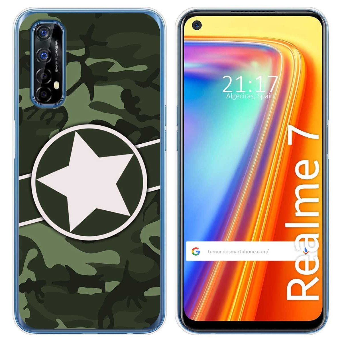 Funda Gel Tpu para Realme 7 diseño Camuflaje 01 Dibujos