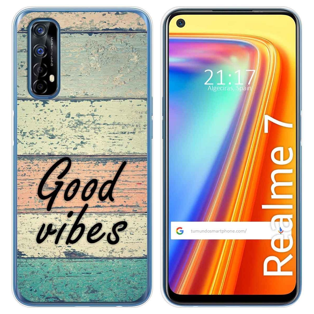 Funda Gel Tpu para Realme 7 diseño Madera 01 Dibujos