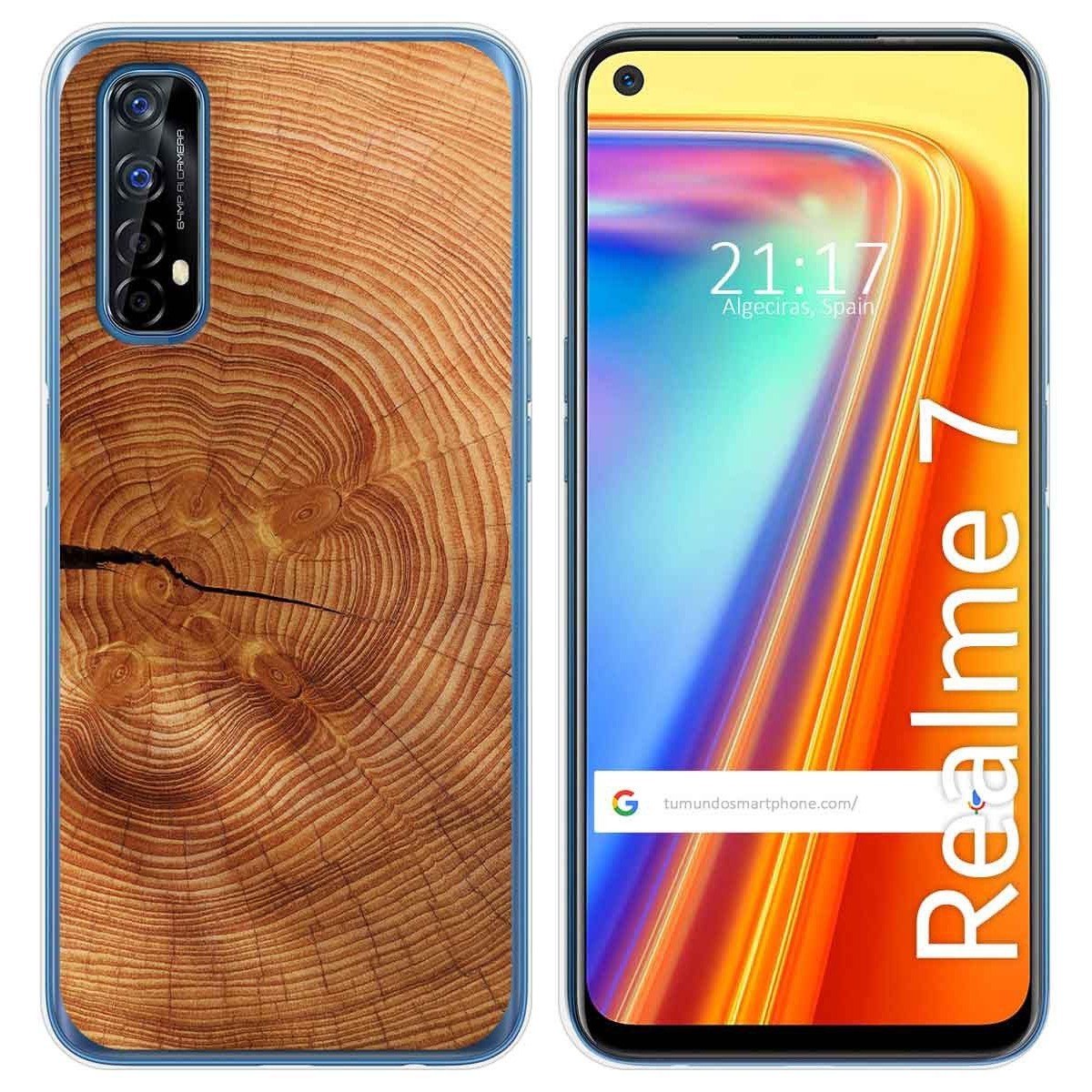 Funda Gel Tpu para Realme 7 diseño Madera 04 Dibujos