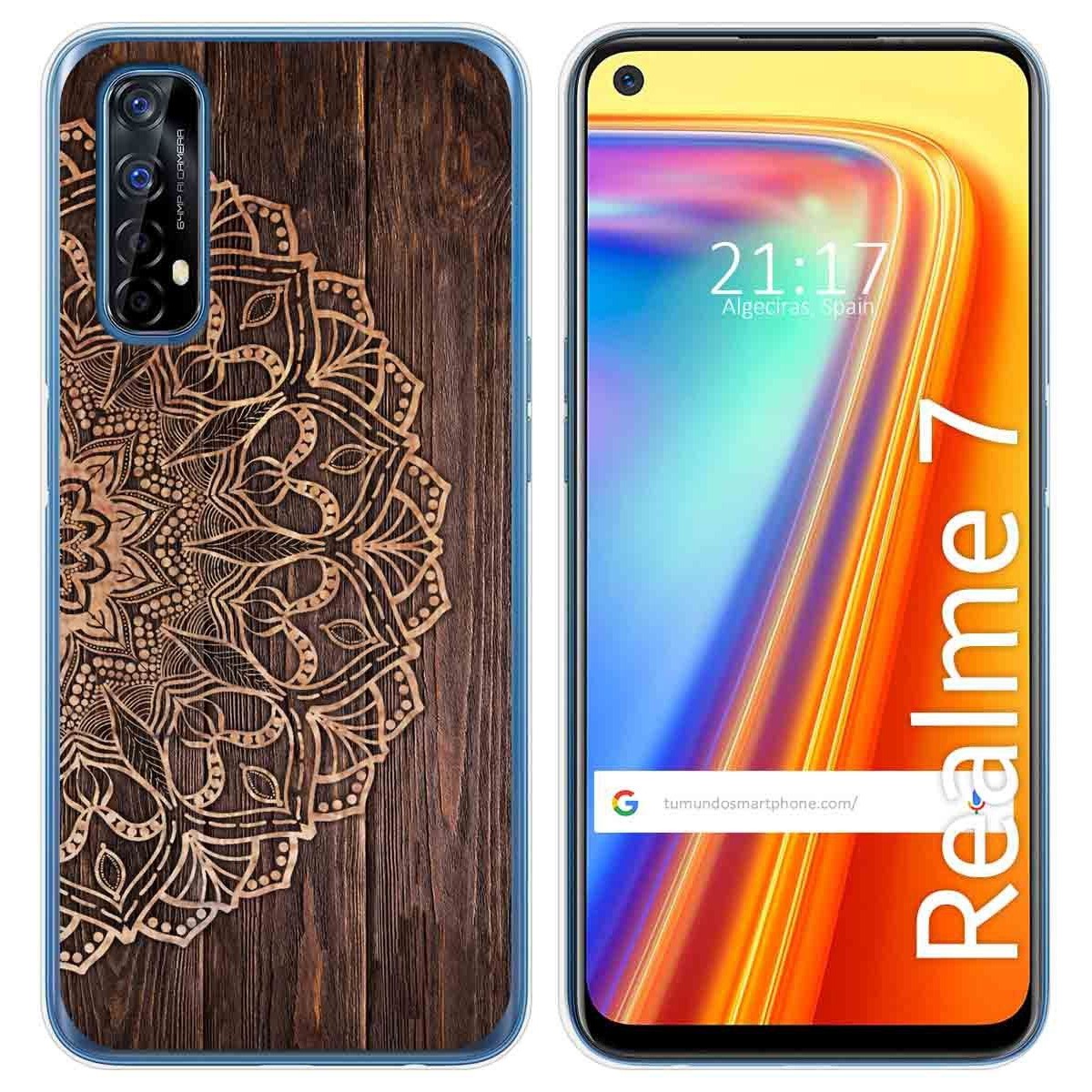 Funda Gel Tpu para Realme 7 diseño Madera 06 Dibujos