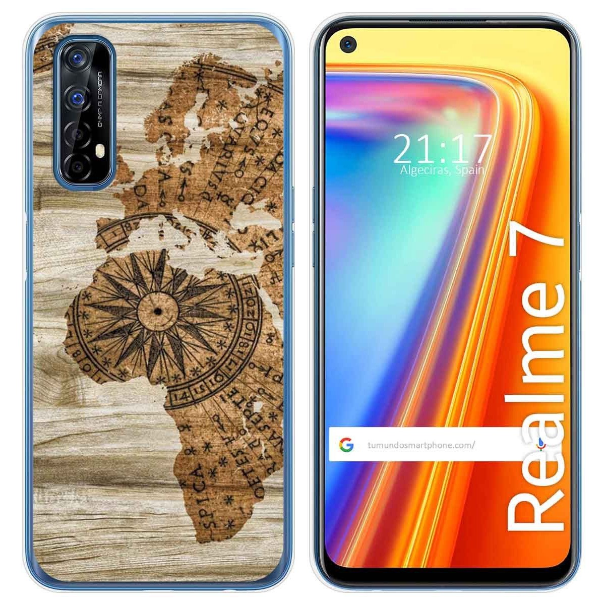 Funda Gel Tpu para Realme 7 diseño Madera 07 Dibujos