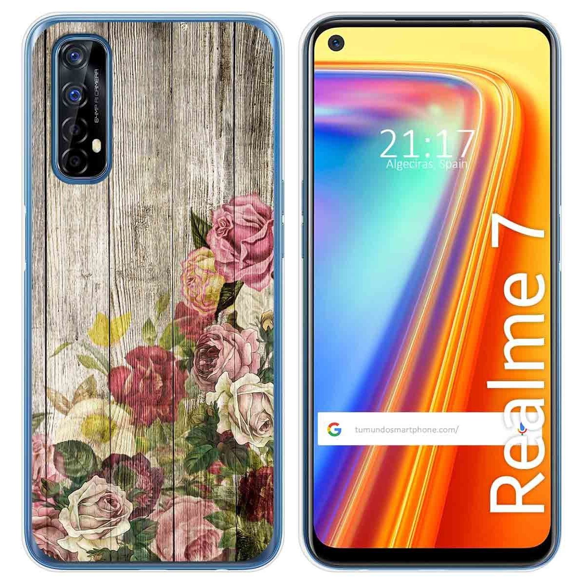 Funda Gel Tpu para Realme 7 diseño Madera 08 Dibujos