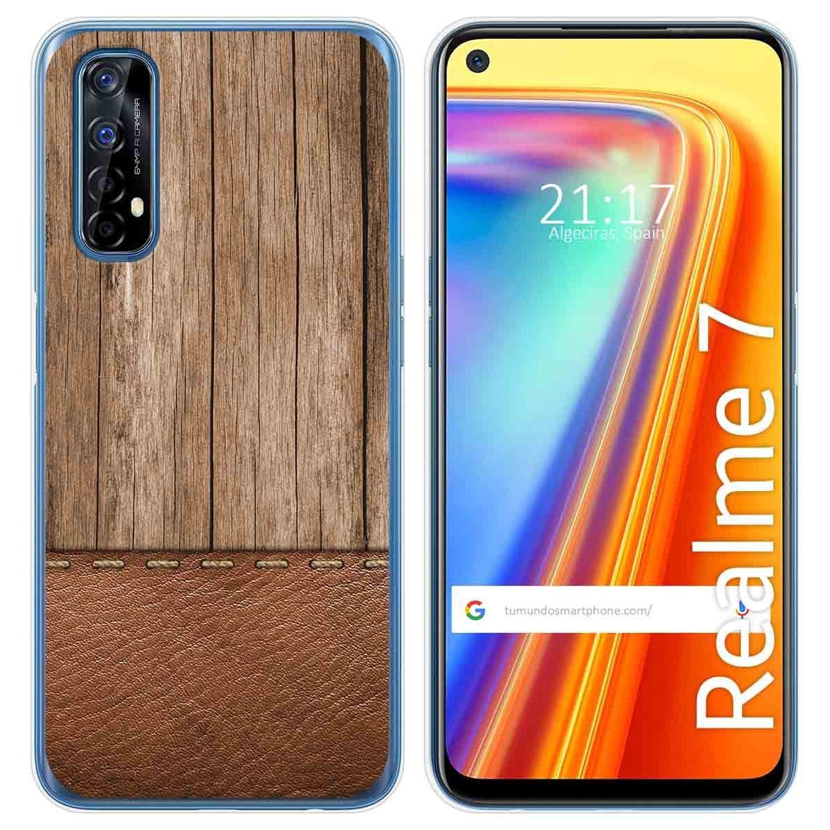 Funda Gel Tpu para Realme 7 diseño Madera 09 Dibujos