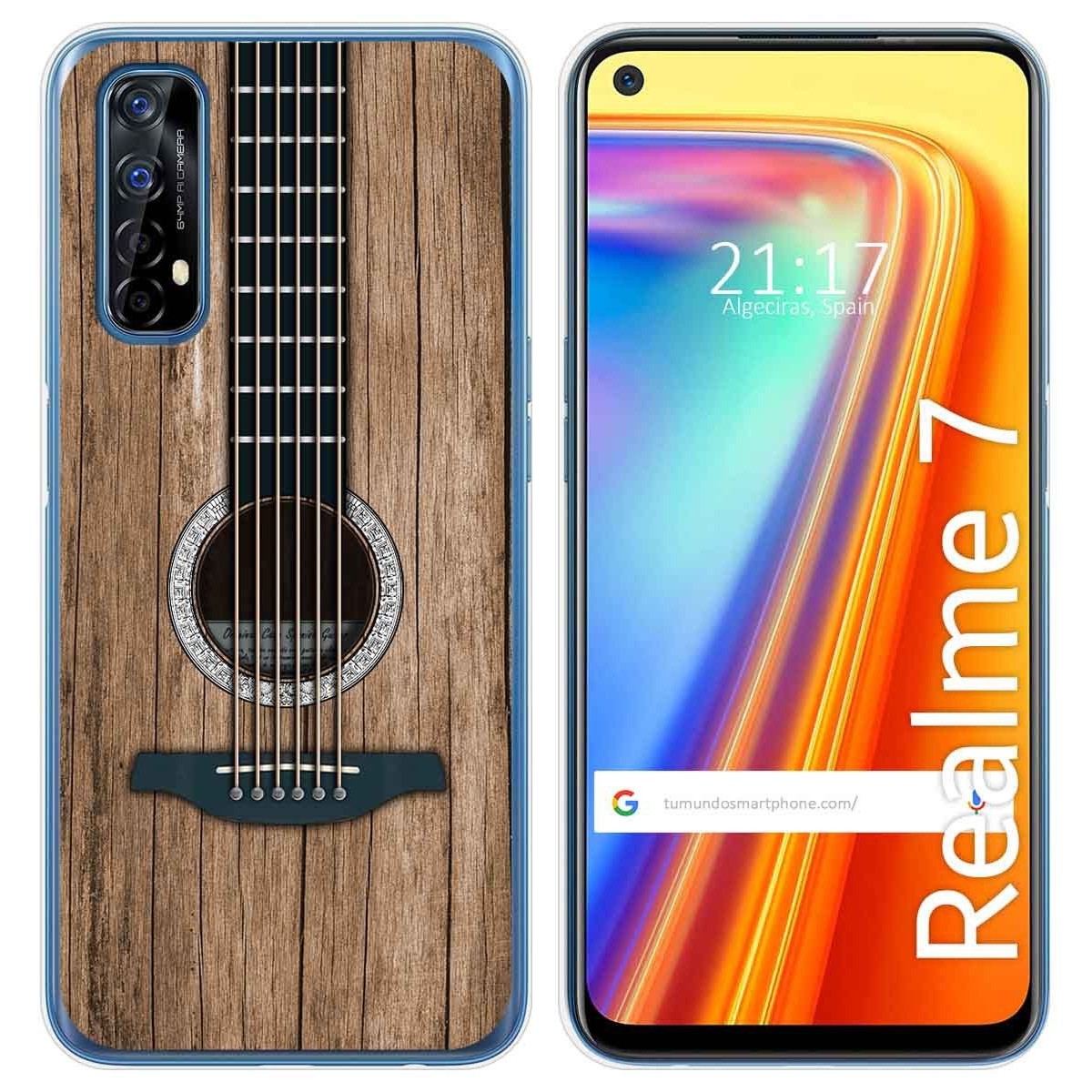 Funda Gel Tpu para Realme 7 diseño Madera 11 Dibujos