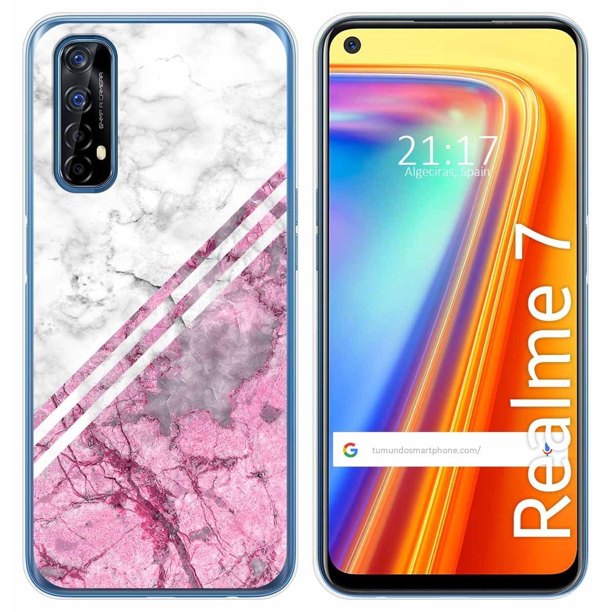 Funda Gel Tpu para Realme 7 diseño Mármol 03 Dibujos