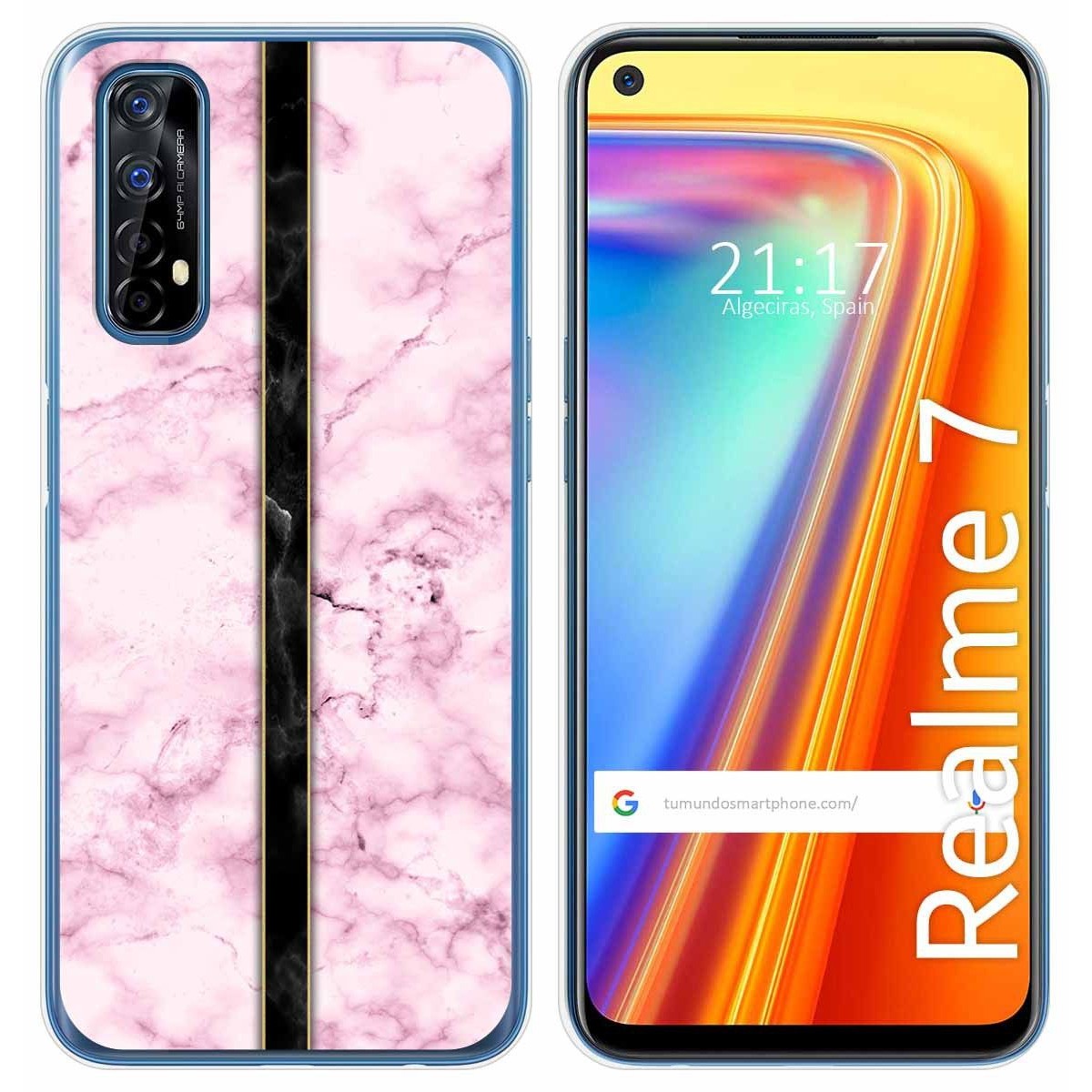 Funda Gel Tpu para Realme 7 diseño Mármol 04 Dibujos