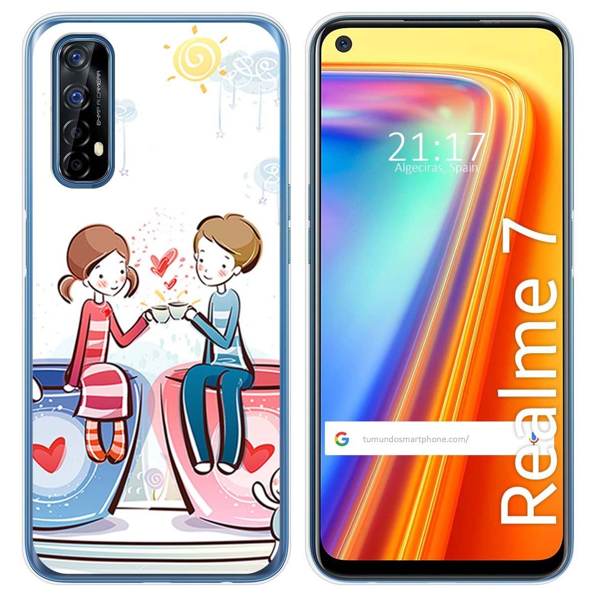 Funda Gel Tpu para Realme 7 diseño Café Dibujos