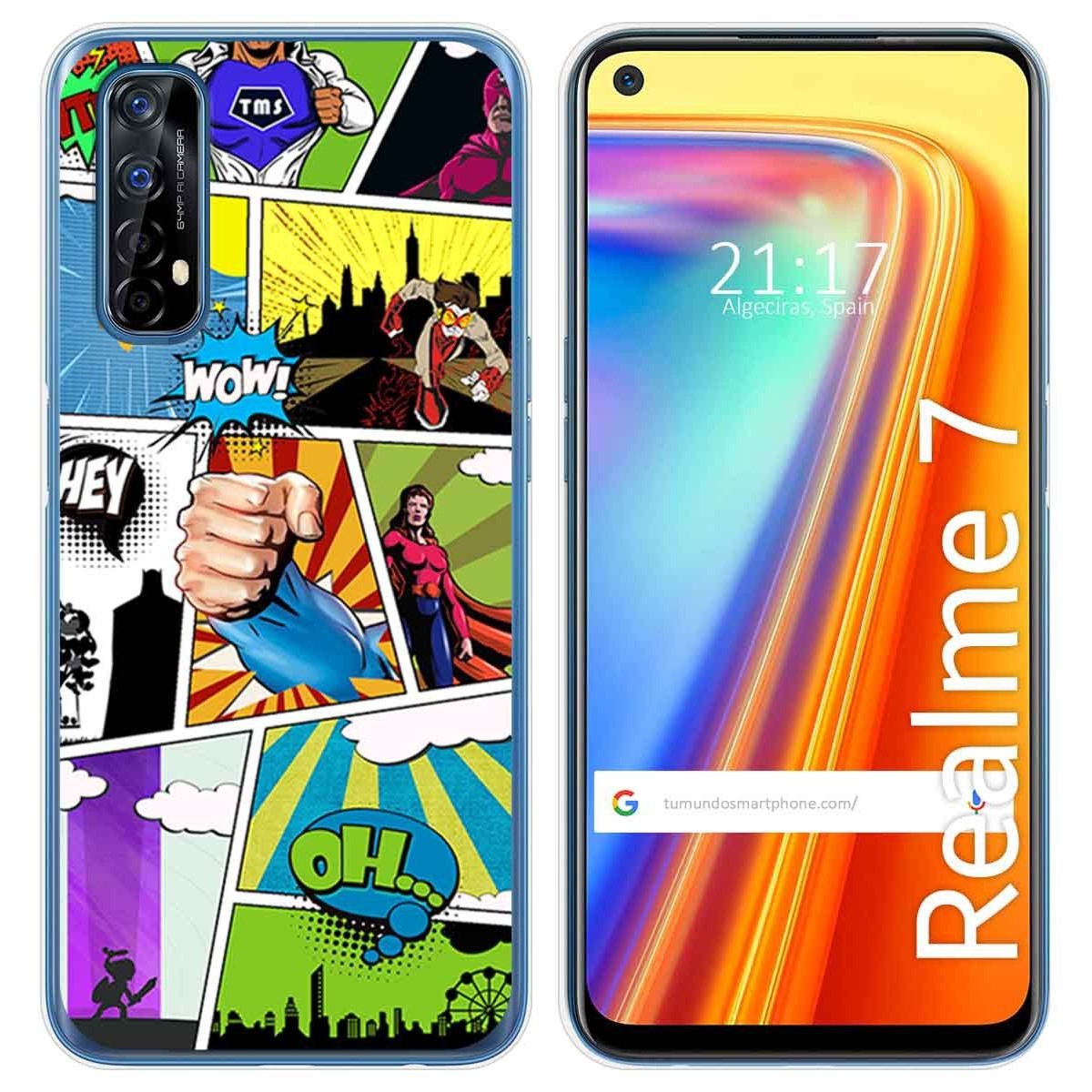 Funda Gel Tpu para Realme 7 diseño Comic Dibujos
