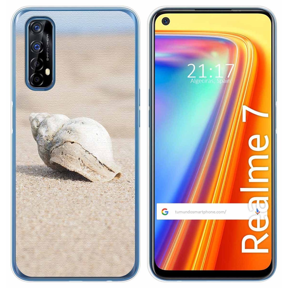 Funda Gel Tpu para Realme 7 diseño Concha Dibujos