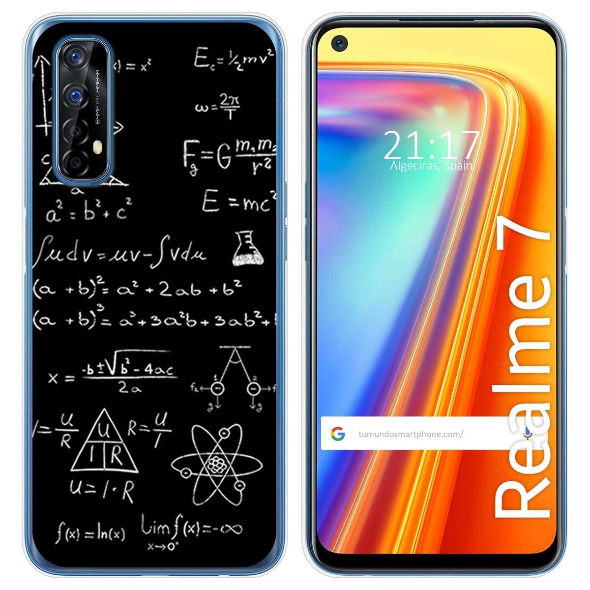 Funda Gel Tpu para Realme 7 diseño Formulas Dibujos