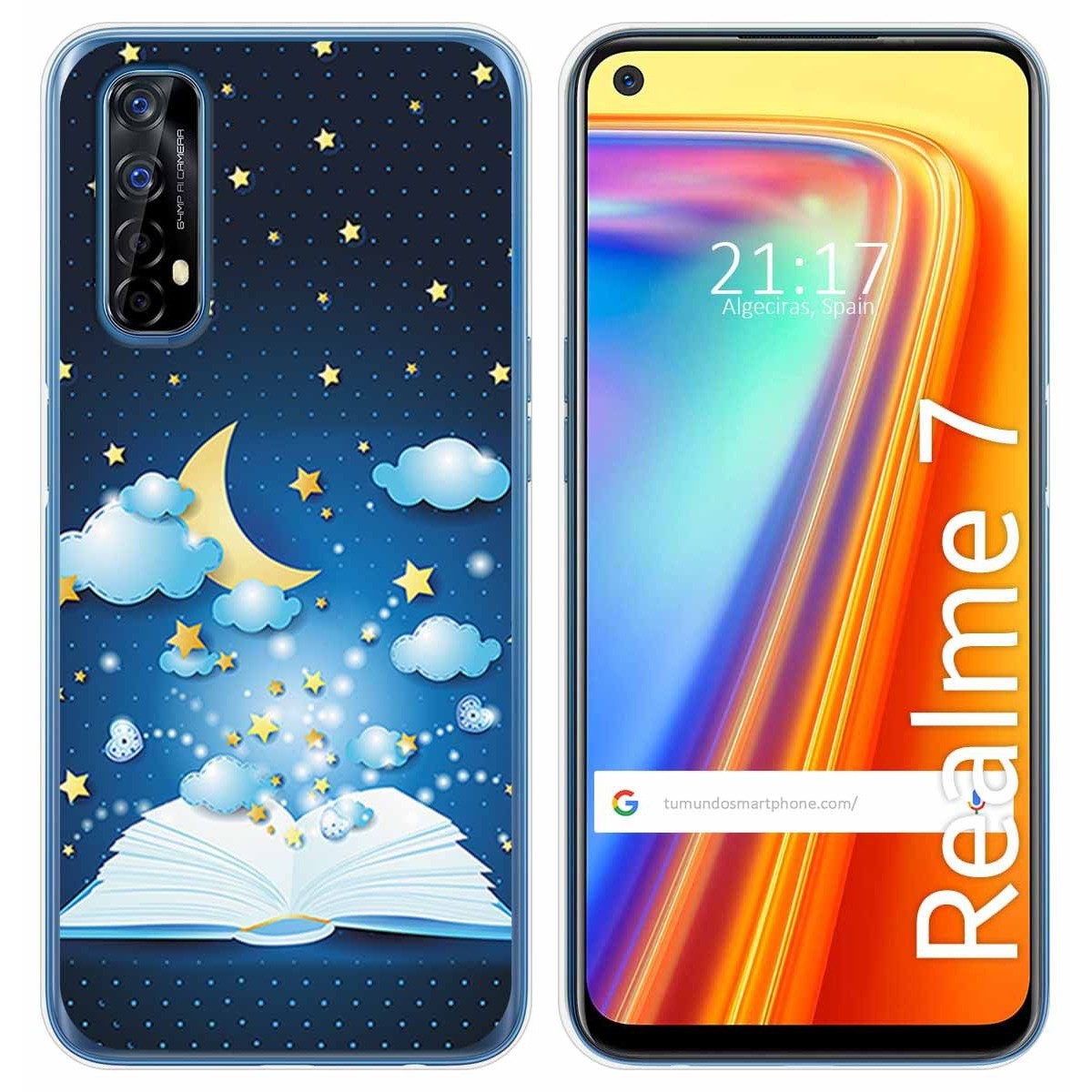 Funda Gel Tpu para Realme 7 diseño Libro Cuentos Dibujos