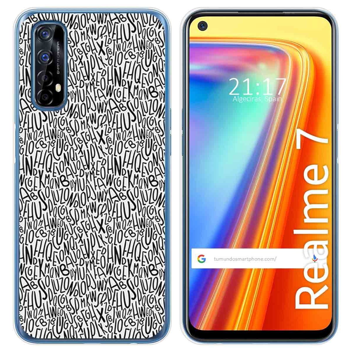 Funda Gel Tpu para Realme 7 diseño Letras Dibujos
