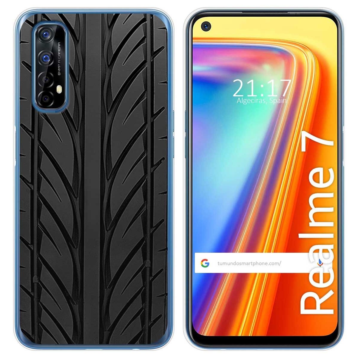 Funda Gel Tpu para Realme 7 diseño Neumatico Dibujos