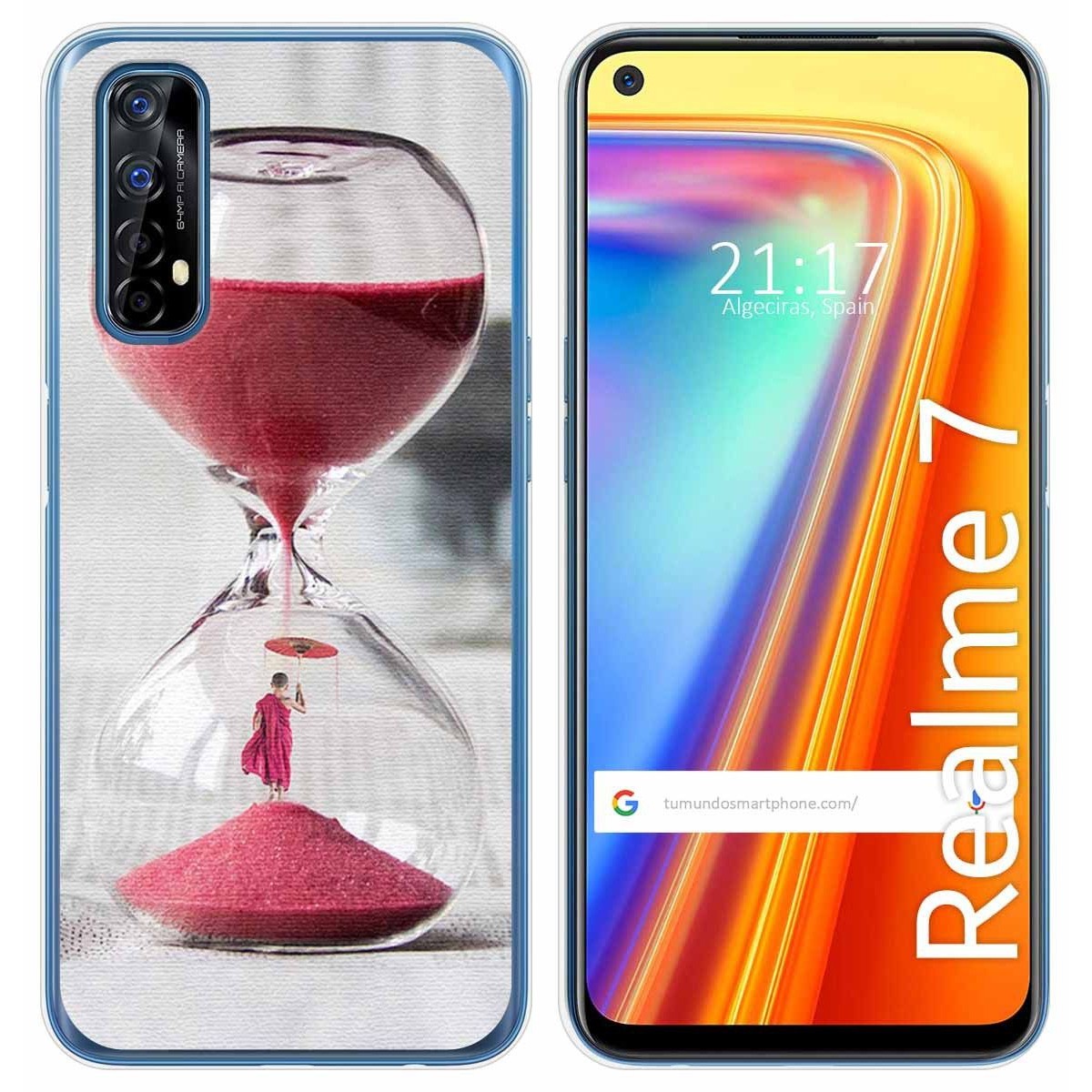 Funda Gel Tpu para Realme 7 diseño Reloj Dibujos