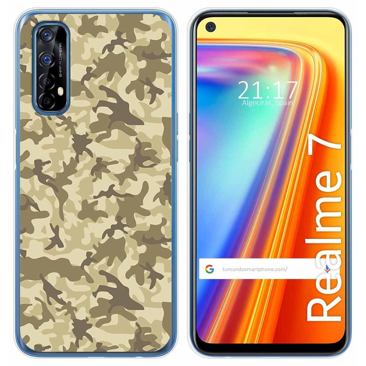 Funda Gel Tpu para Realme 7 diseño Sand Camuflaje Dibujos