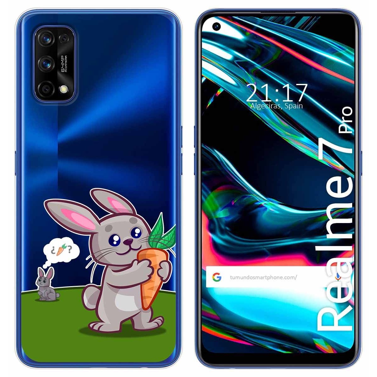 Funda Gel Transparente para Realme 7 Pro diseño Conejo Dibujos
