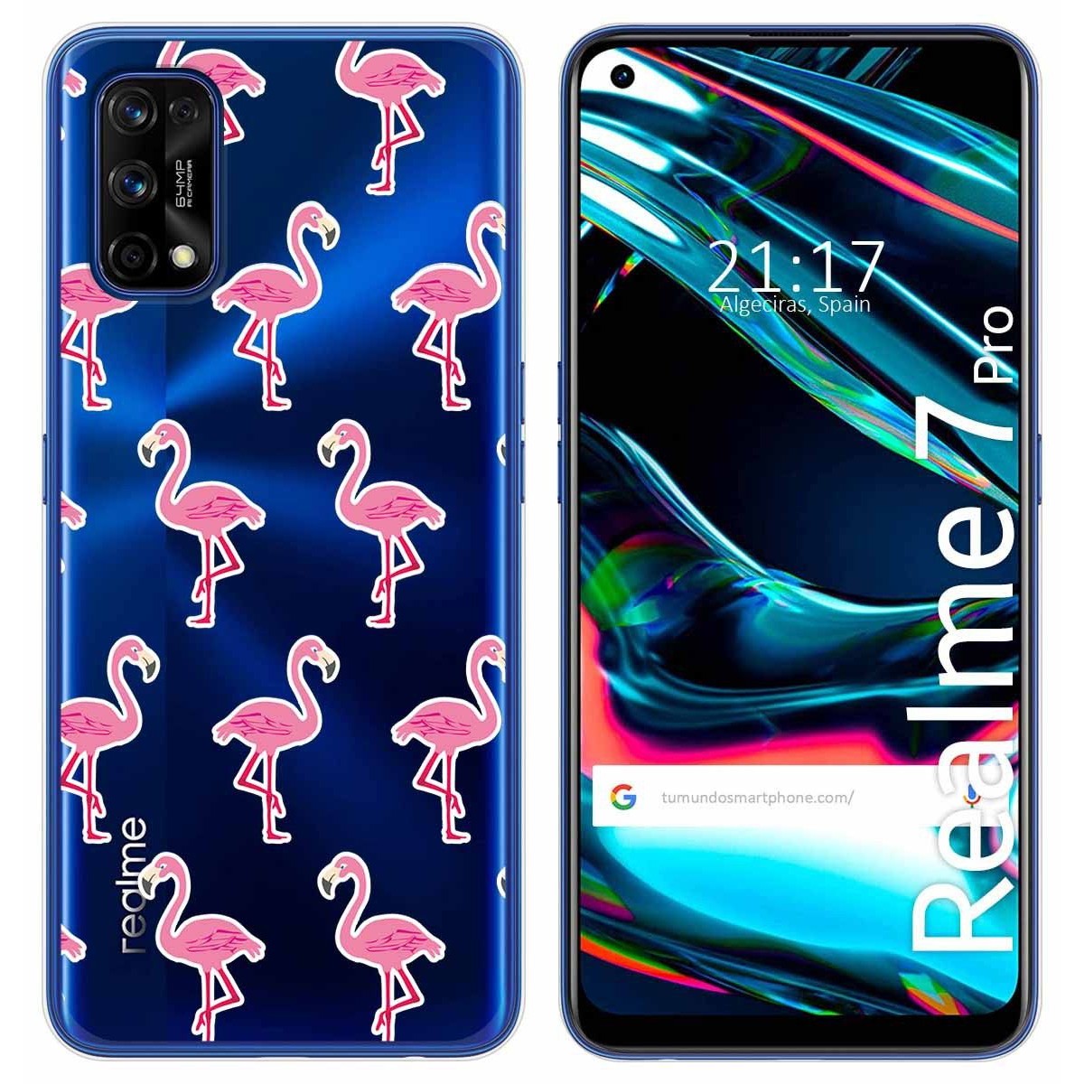 Funda Gel Transparente para Realme 7 Pro diseño Flamenco Dibujos