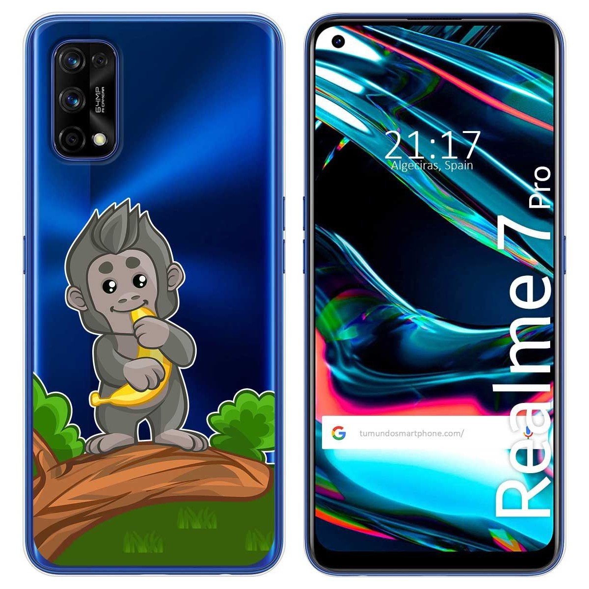Funda Gel Transparente para Realme 7 Pro diseño Mono Dibujos