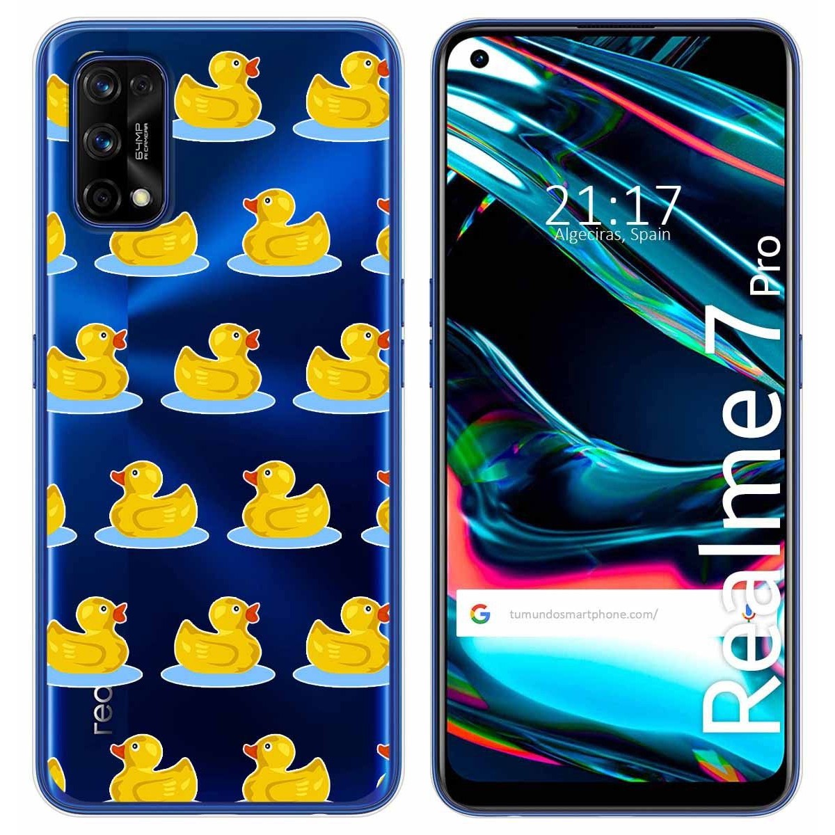 Funda Gel Transparente para Realme 7 Pro diseño Pato Dibujos