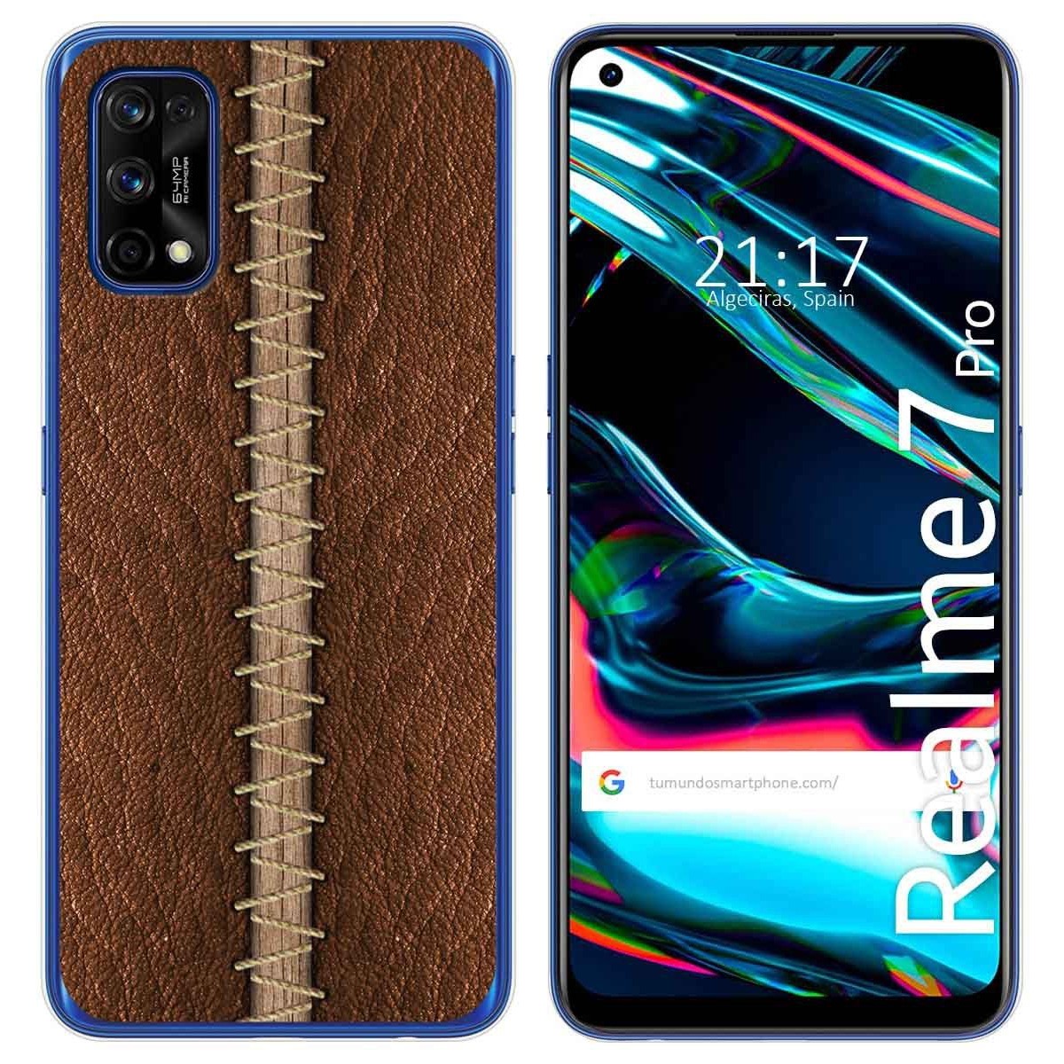 Funda Gel Tpu para Realme 7 Pro diseño Cuero 01 Dibujos
