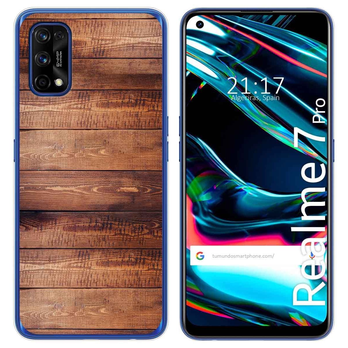 Funda Gel Tpu para Realme 7 Pro diseño Madera 02 Dibujos
