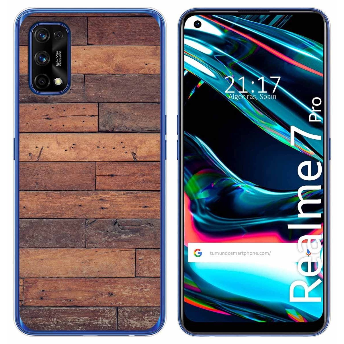 Funda Gel Tpu para Realme 7 Pro diseño Madera 03 Dibujos