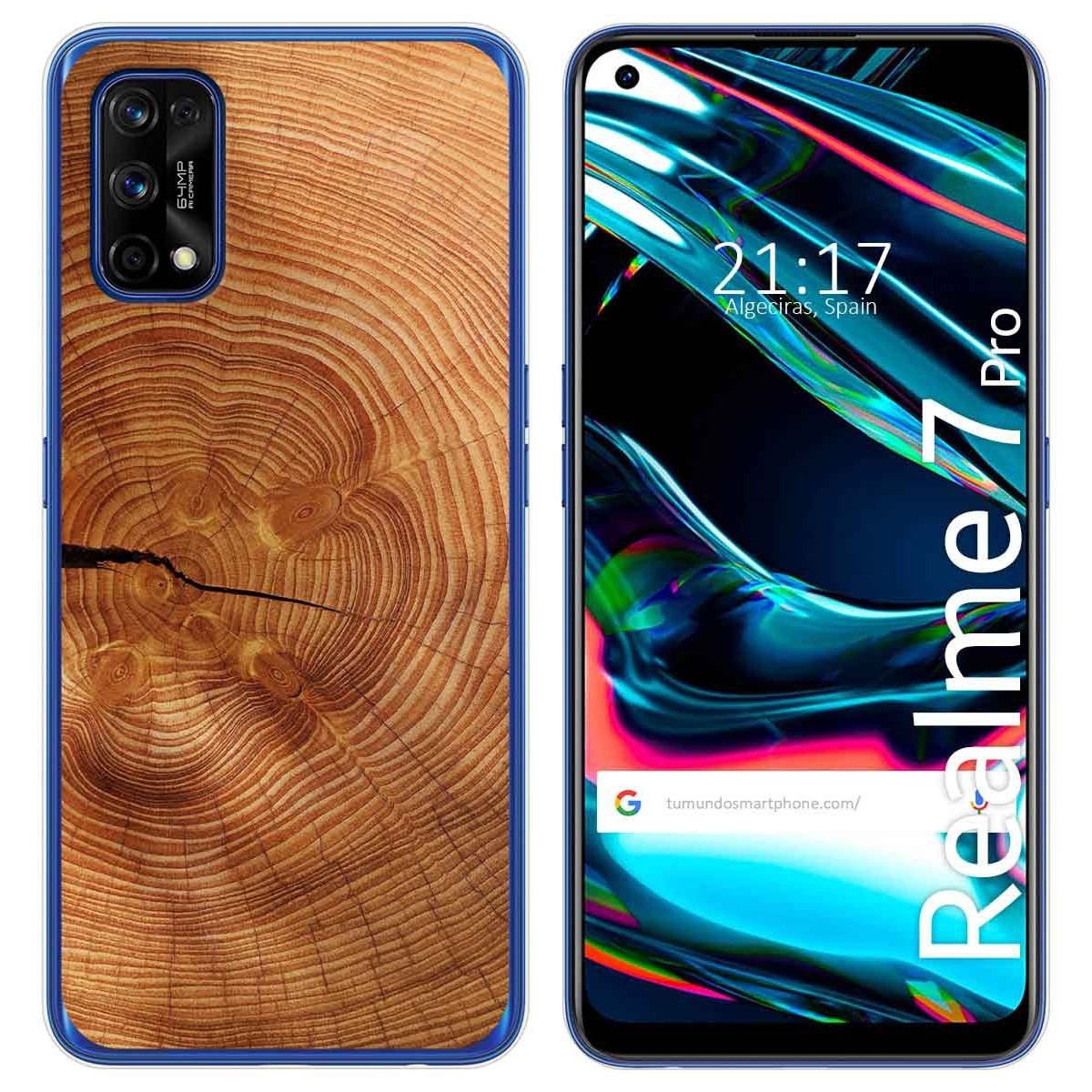 Funda Gel Tpu para Realme 7 Pro diseño Madera 04 Dibujos
