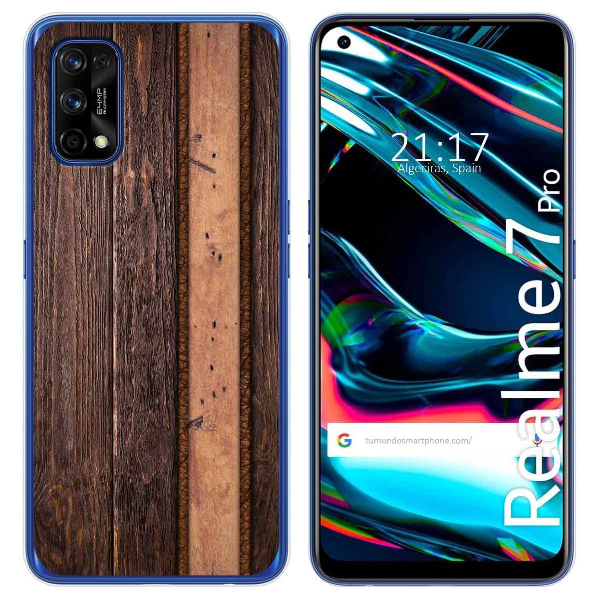 Funda Gel Tpu para Realme 7 Pro diseño Madera 05 Dibujos