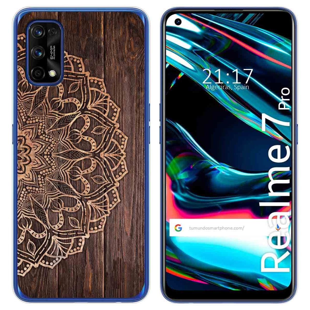 Funda Gel Tpu para Realme 7 Pro diseño Madera 06 Dibujos