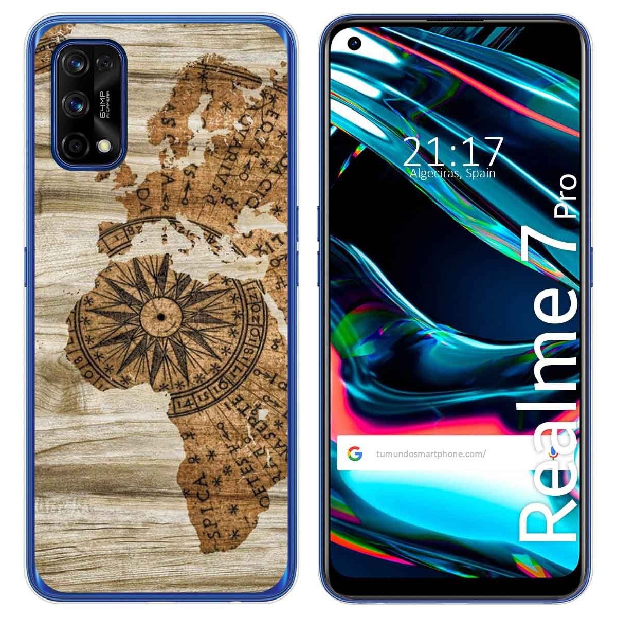 Funda Gel Tpu para Realme 7 Pro diseño Madera 07 Dibujos