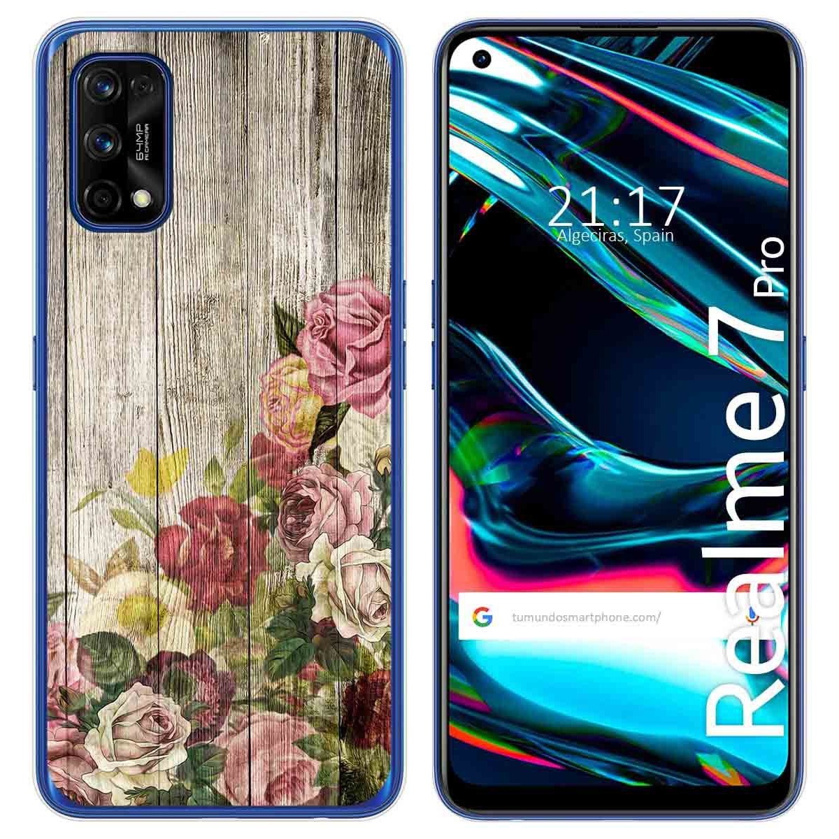 Funda Gel Tpu para Realme 7 Pro diseño Madera 08 Dibujos