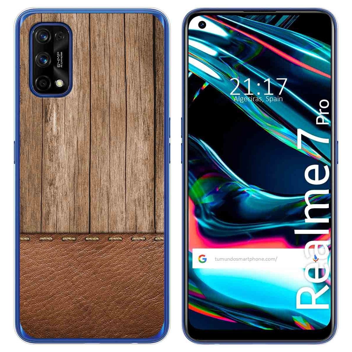 Funda Gel Tpu para Realme 7 Pro diseño Madera 09 Dibujos