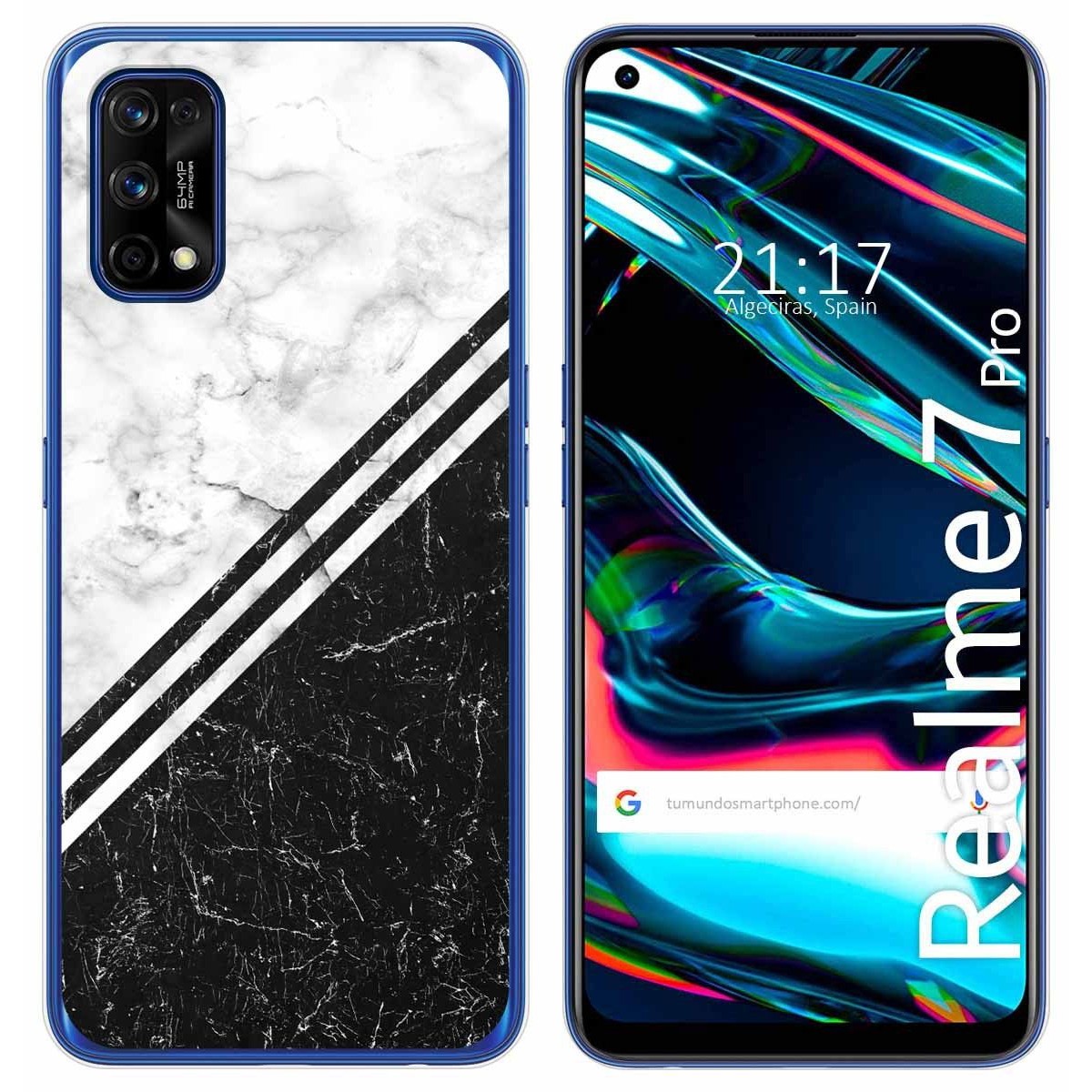 Funda Gel Tpu para Realme 7 Pro diseño Mármol 01 Dibujos