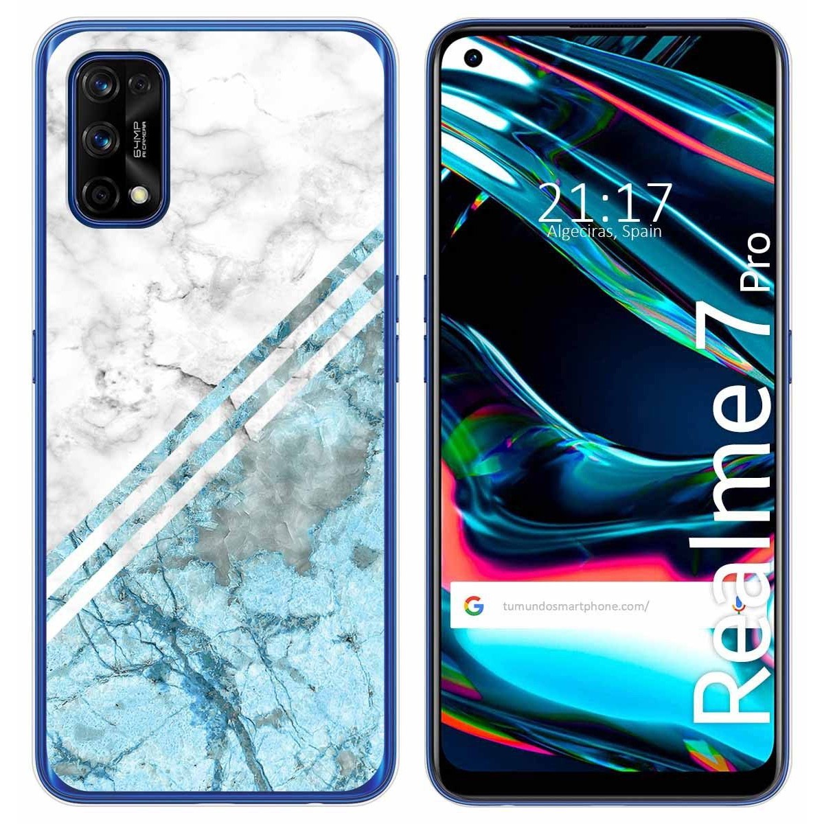 Funda Gel Tpu para Realme 7 Pro diseño Mármol 02 Dibujos
