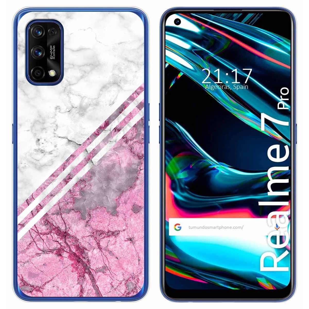 Funda Gel Tpu para Realme 7 Pro diseño Mármol 03 Dibujos