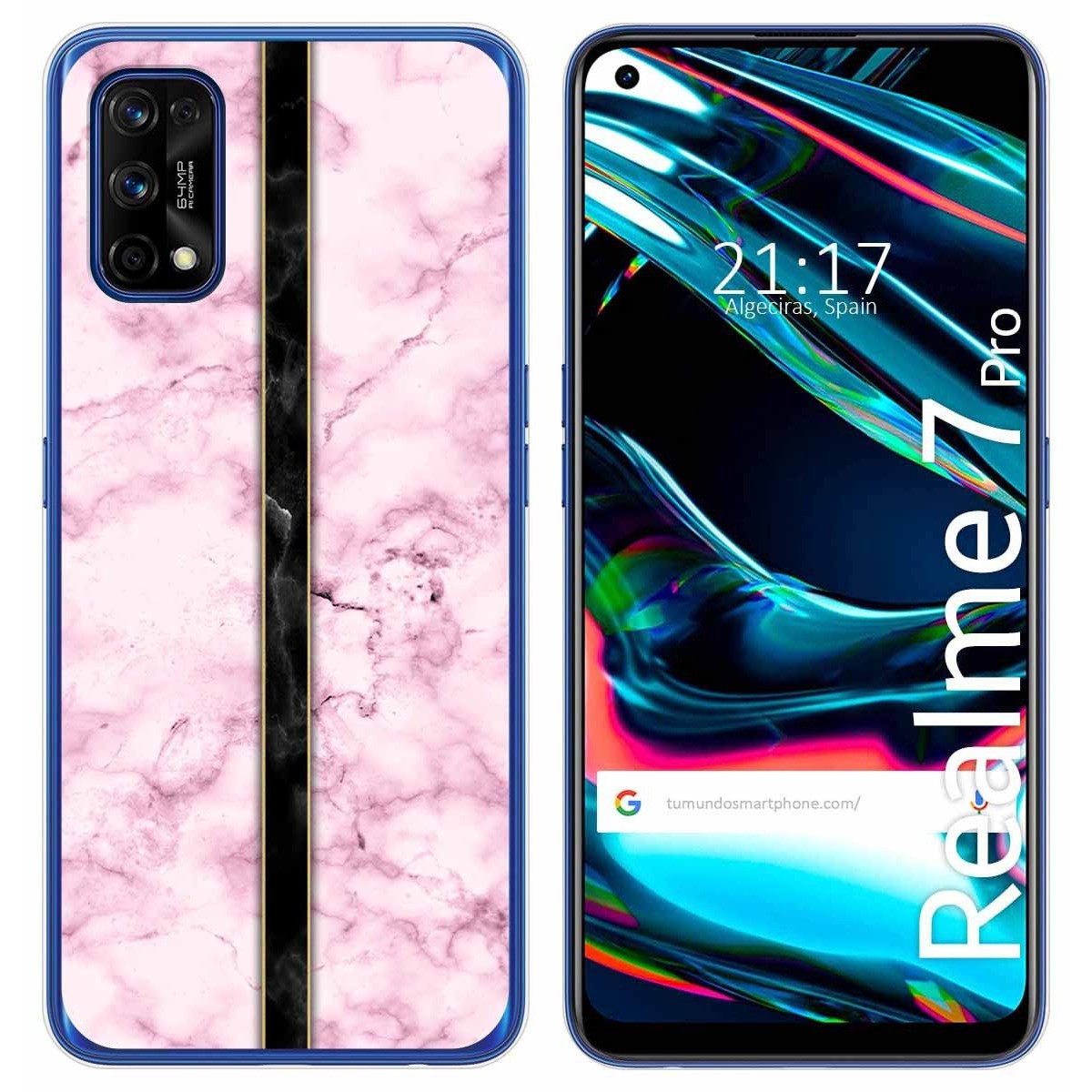 Funda Gel Tpu para Realme 7 Pro diseño Mármol 04 Dibujos