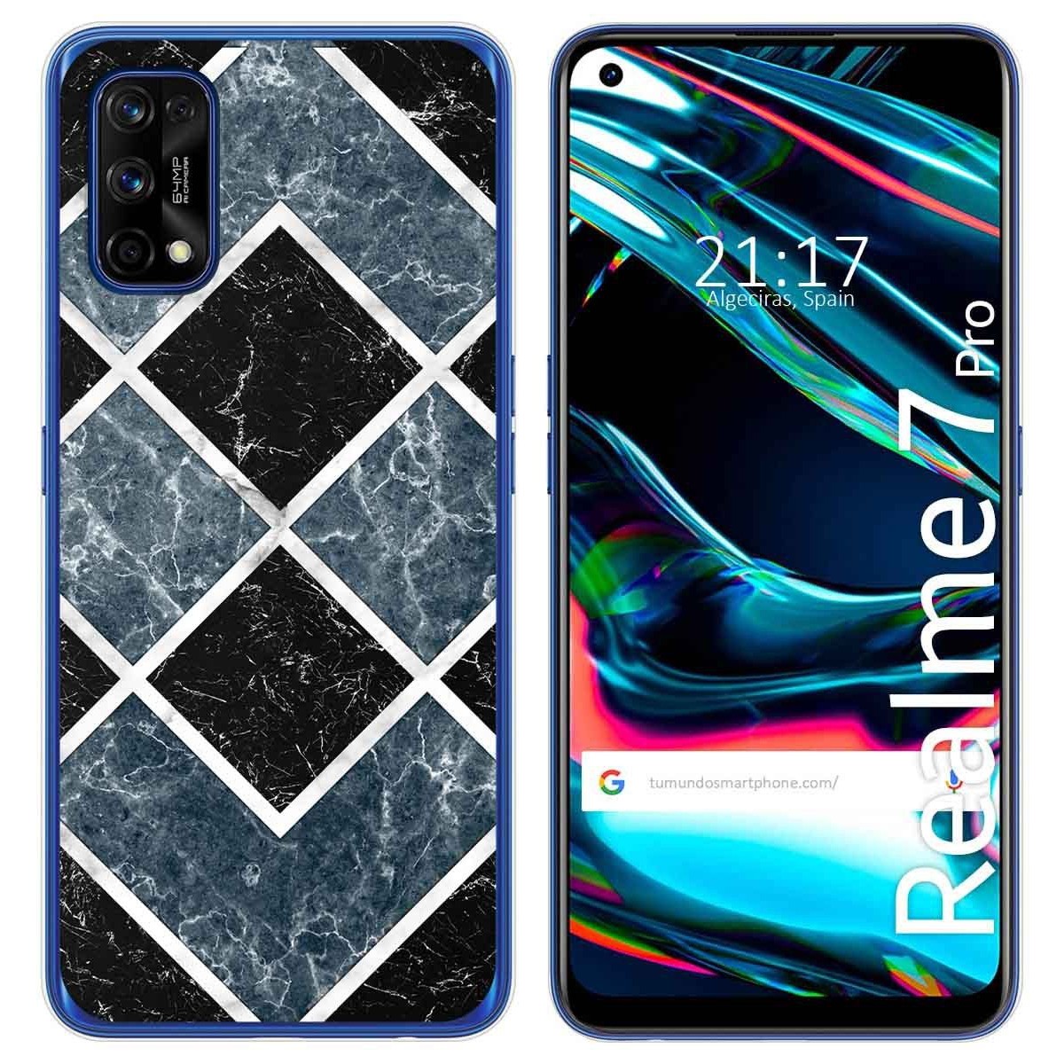 Funda Gel Tpu para Realme 7 Pro diseño Mármol 06 Dibujos