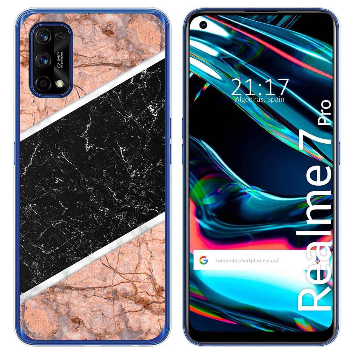 Funda Gel Tpu para Realme 7 Pro diseño Mármol 07 Dibujos