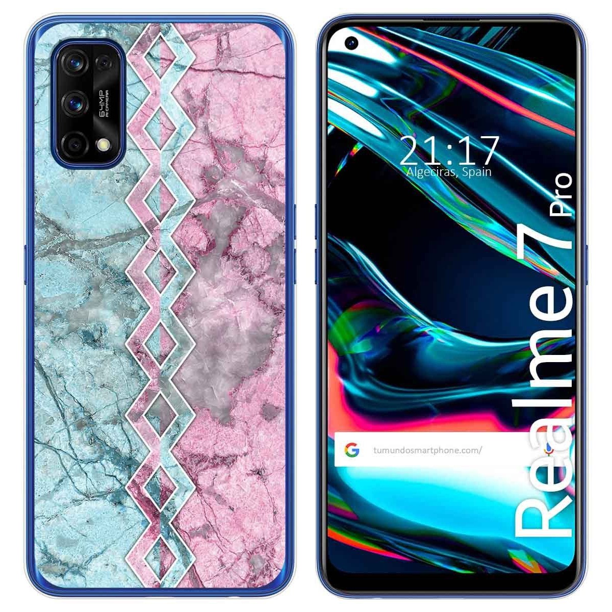 Funda Gel Tpu para Realme 7 Pro diseño Mármol 08 Dibujos