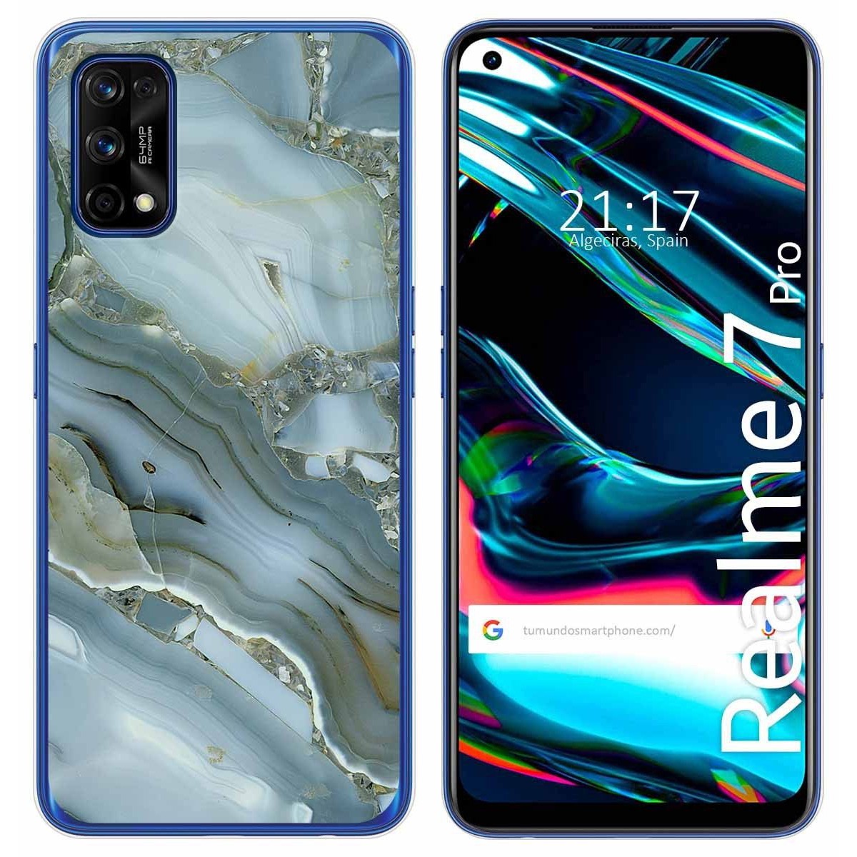 Funda Gel Tpu para Realme 7 Pro diseño Mármol 09 Dibujos