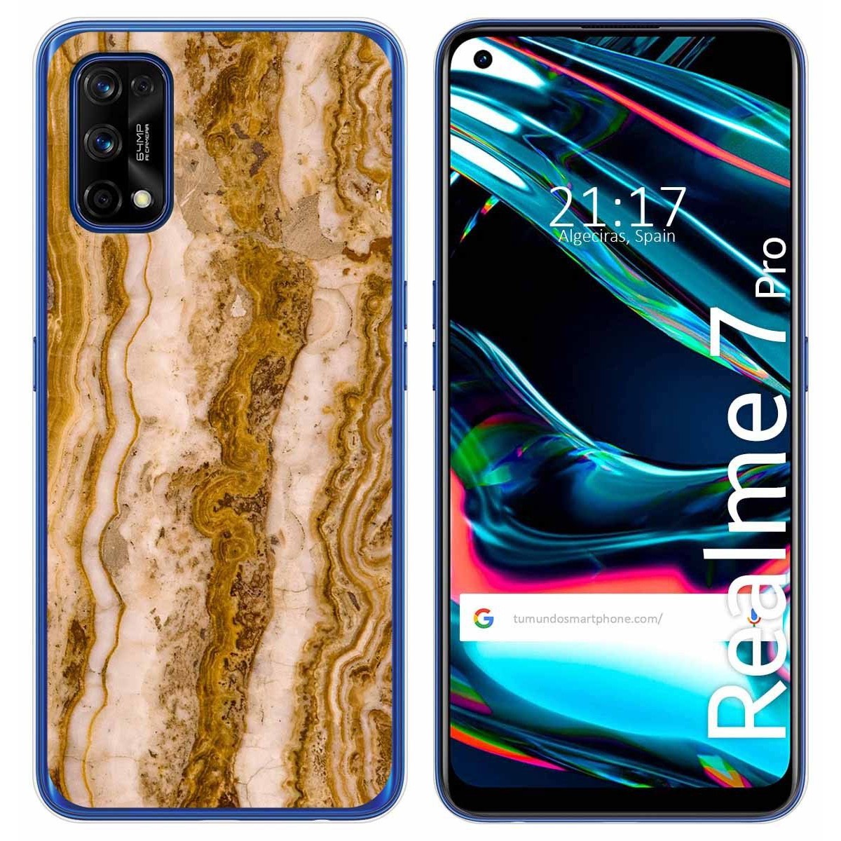 Funda Gel Tpu para Realme 7 Pro diseño Mármol 10 Dibujos