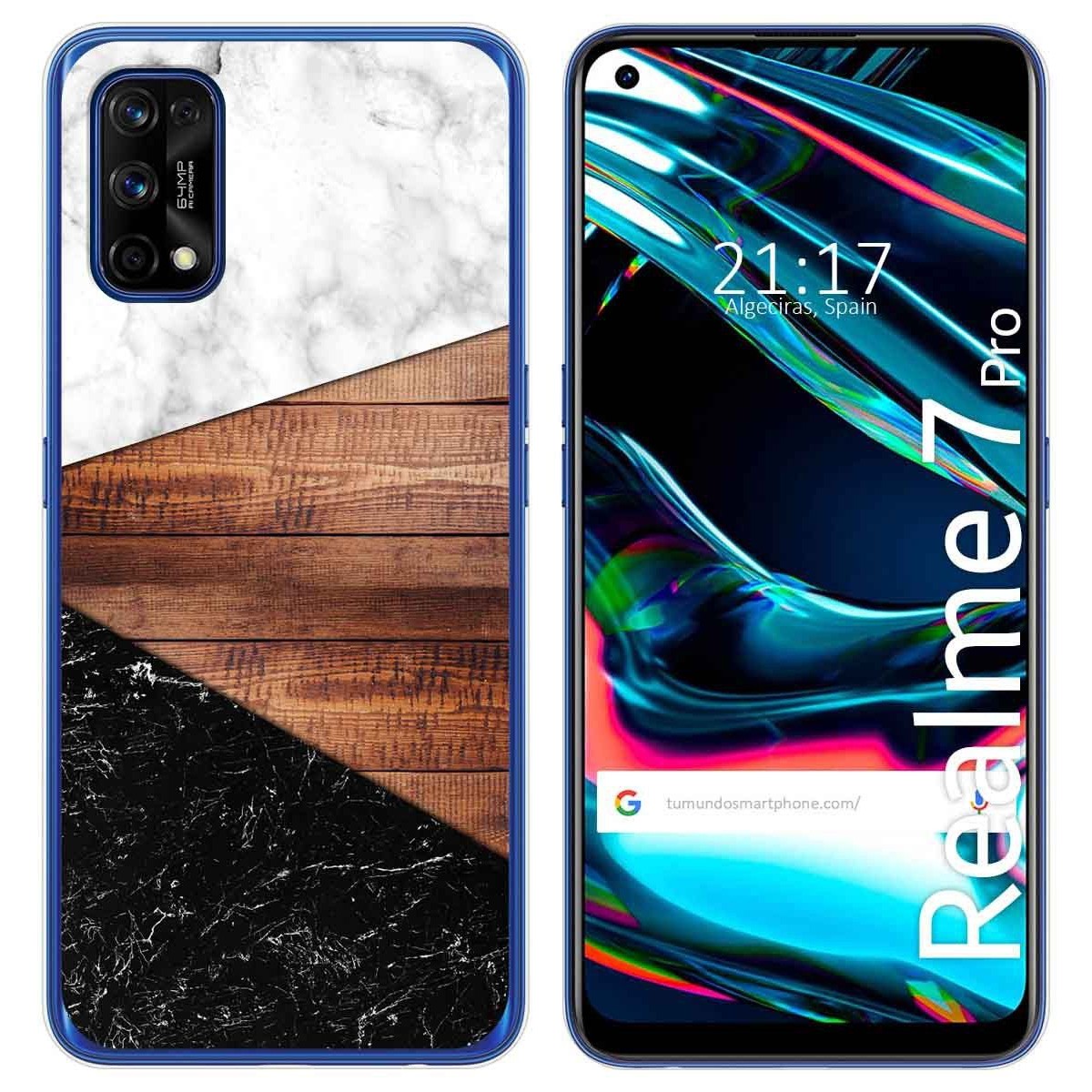 Funda Gel Tpu para Realme 7 Pro diseño Mármol 11 Dibujos