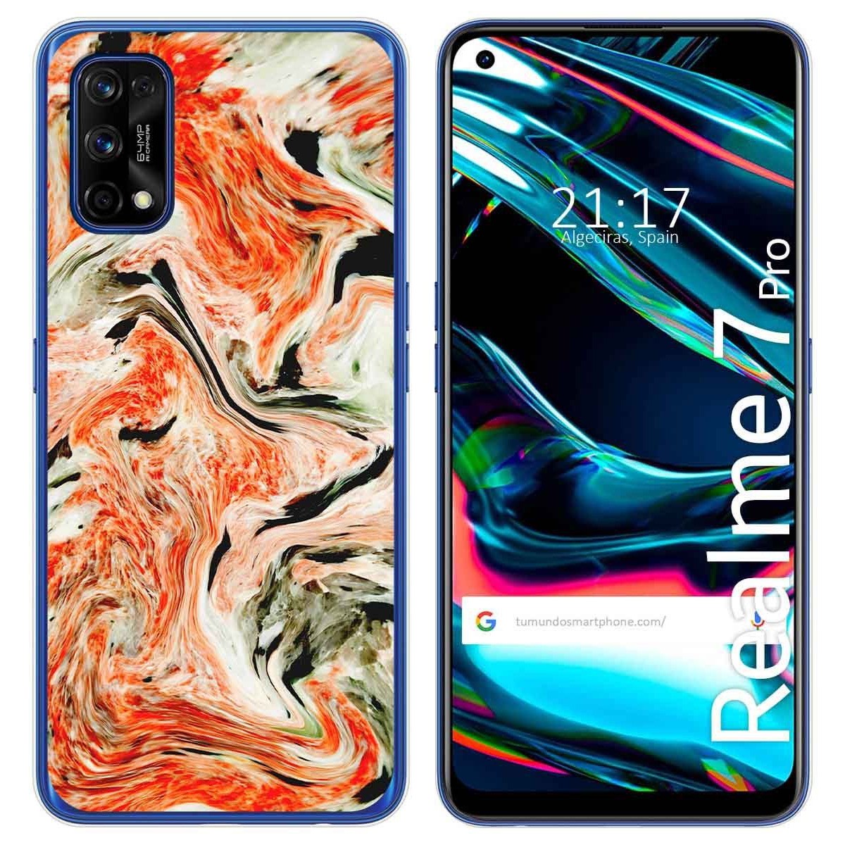 Funda Gel Tpu para Realme 7 Pro diseño Mármol 12 Dibujos