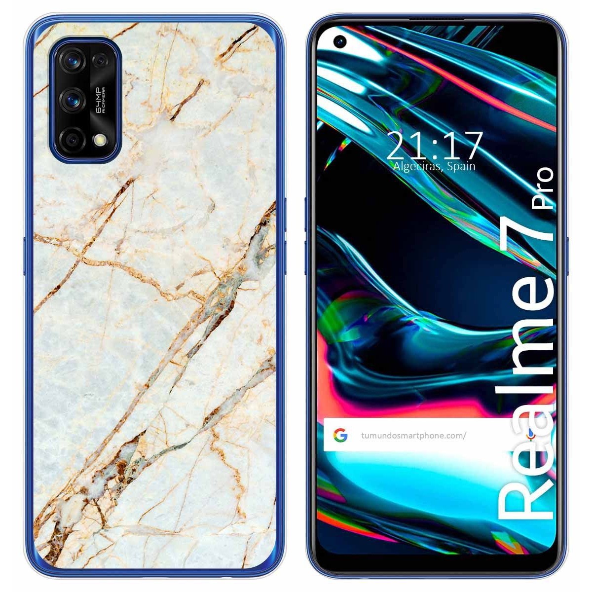 Funda Gel Tpu para Realme 7 Pro diseño Mármol 13 Dibujos