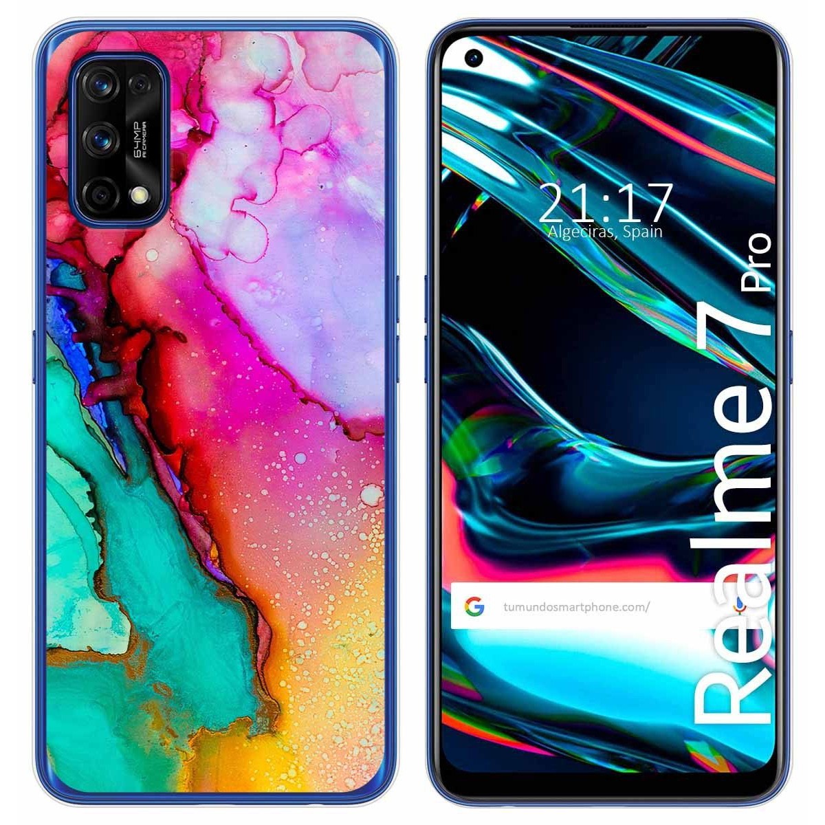 Funda Gel Tpu para Realme 7 Pro diseño Mármol 15 Dibujos