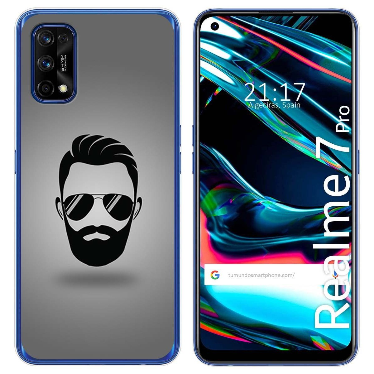 Funda Gel Tpu para Realme 7 Pro diseño Barba Dibujos