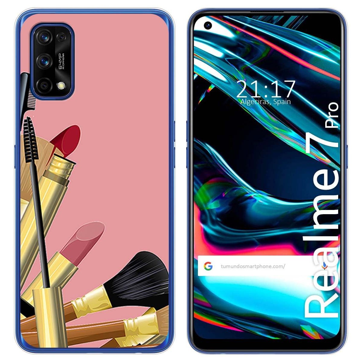 Funda Gel Tpu para Realme 7 Pro diseño Brochas Dibujos