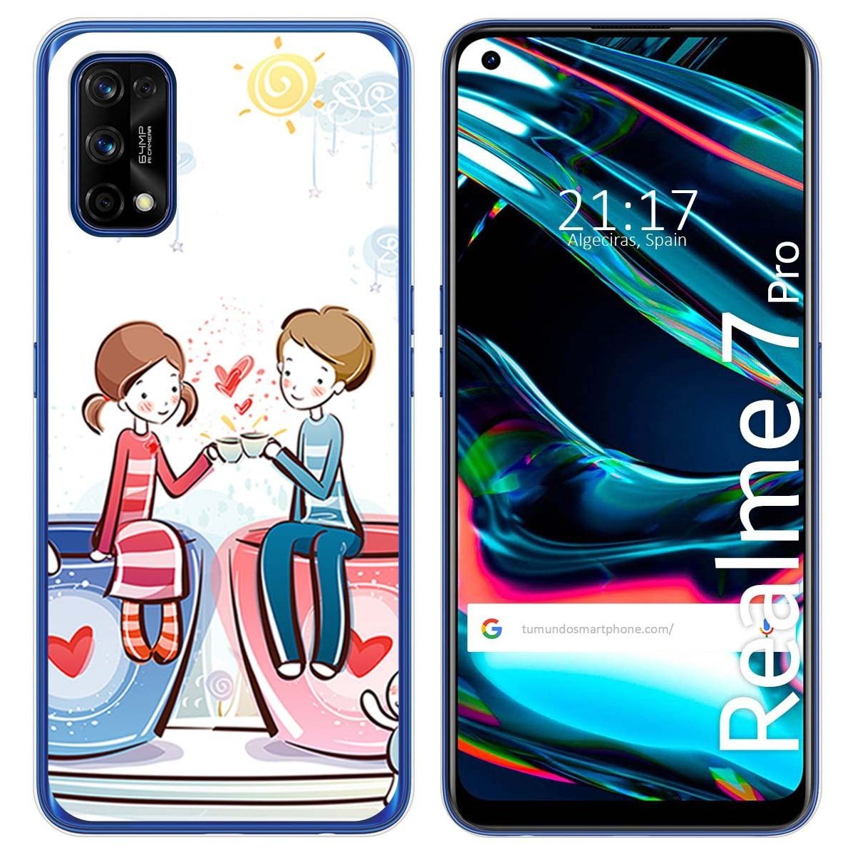 Funda Gel Tpu para Realme 7 Pro diseño Café Dibujos