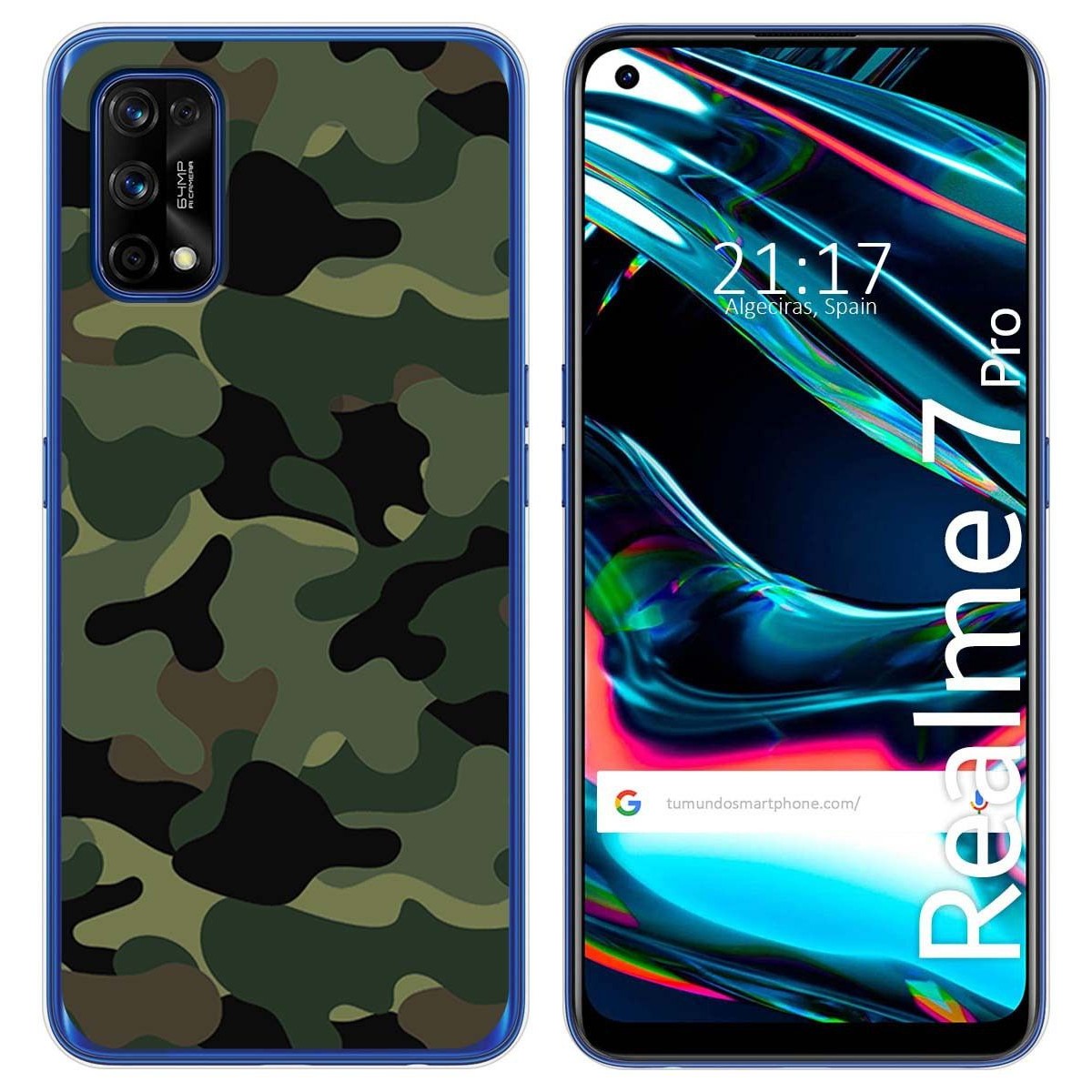 Funda Gel Tpu para Realme 7 Pro diseño Camuflaje Dibujos