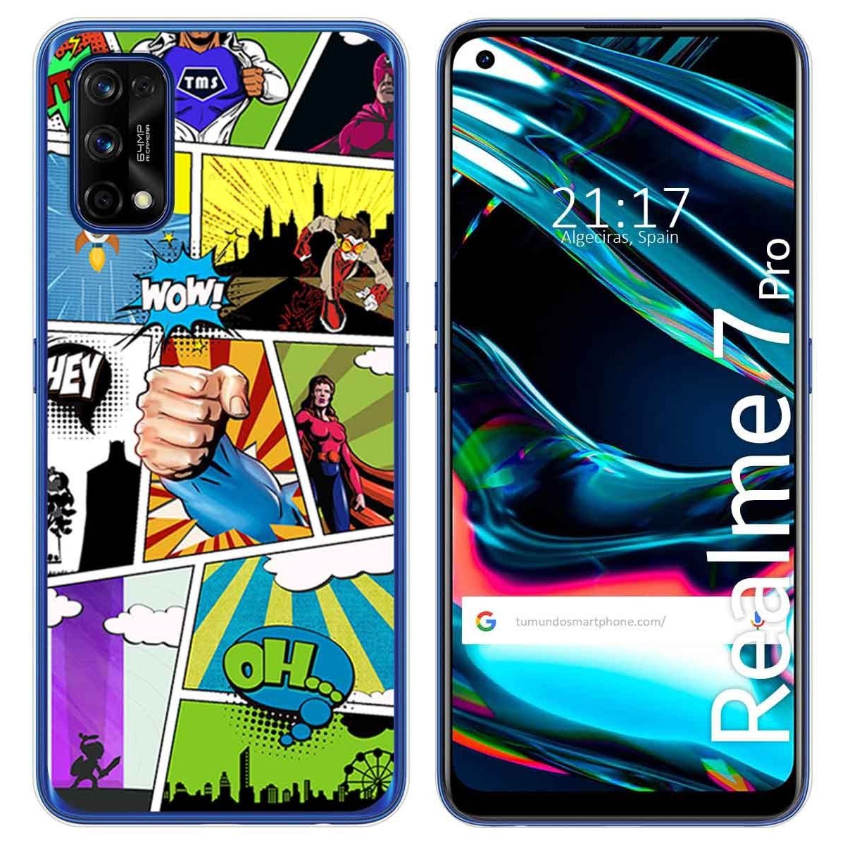 Funda Gel Tpu para Realme 7 Pro diseño Comic Dibujos
